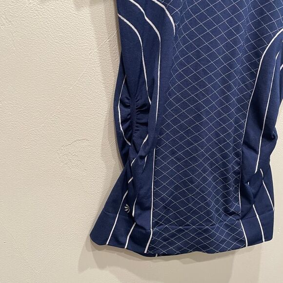 Athleta Finish Fast Line Tee Navy Blue White - Size: Small - Picture 5 of 6